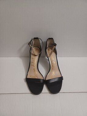 SAM EDELMAN PATTI OPEN TOE ANKLE STRAP SANDALS BLACK SIZE 8.5
